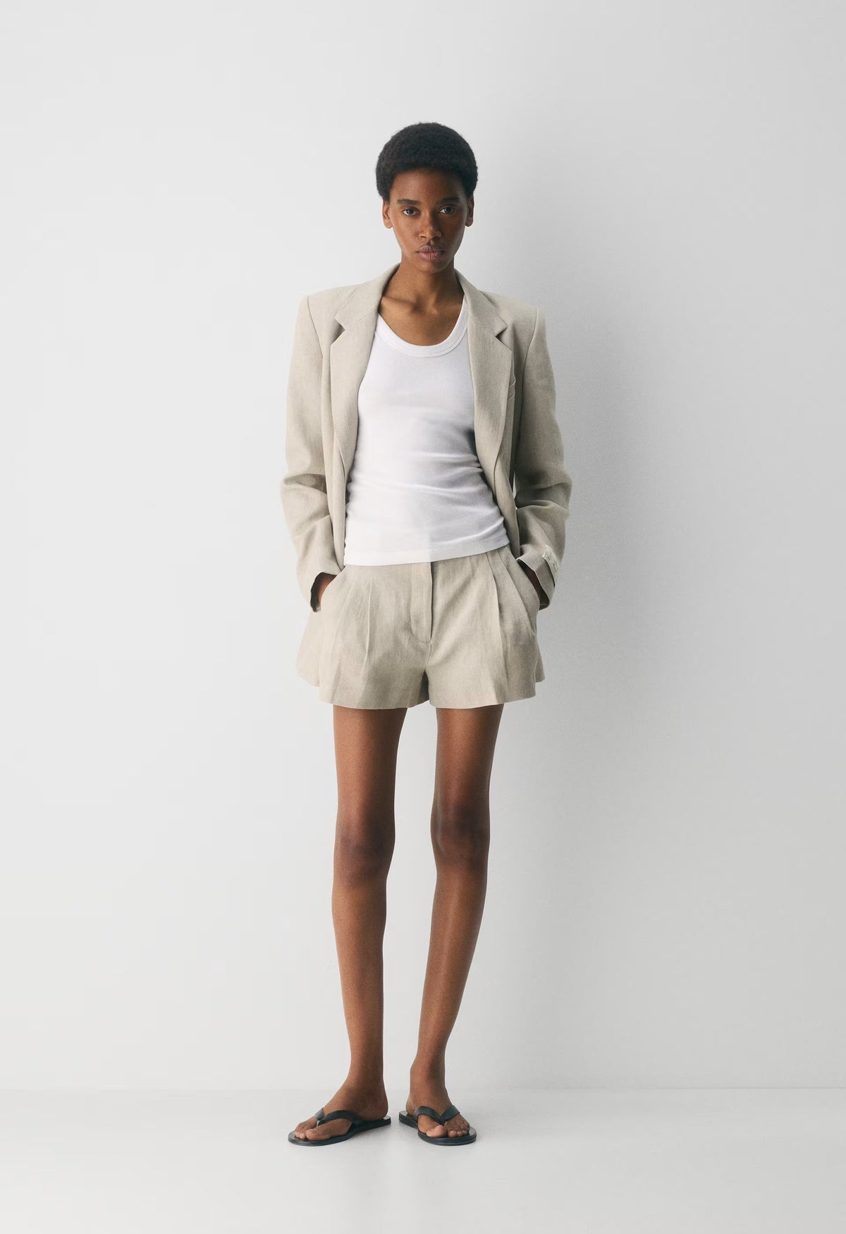 The Effortless Short™ Mini - PowerLinen™ - UNDYED DARK ECRU