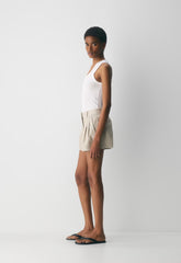 The Effortless Short™ Mini - PowerLinen™ - UNDYED DARK ECRU