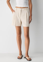 The Effortless Short™ Mid-Thigh - PowerLinen™ - COOL BEIGE