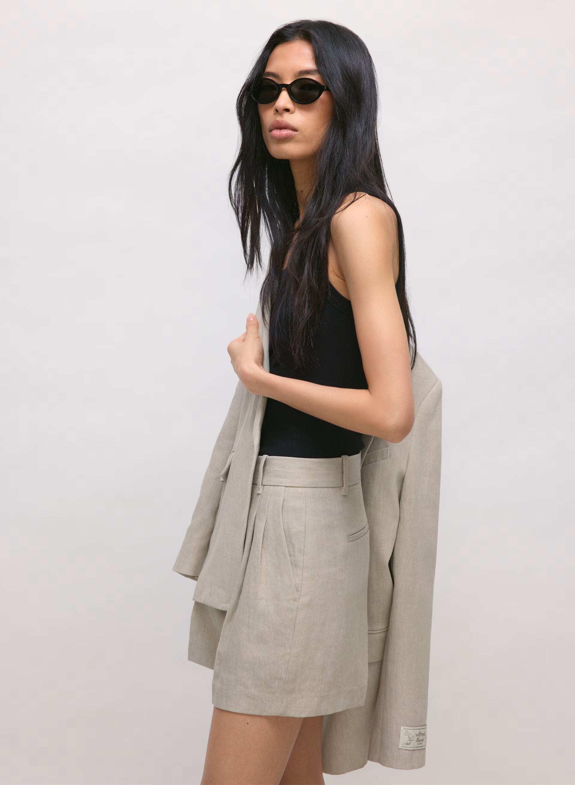 The Effortless Short™ Mid-Thigh - PowerLinen™ - UNDYED DARK ECRU