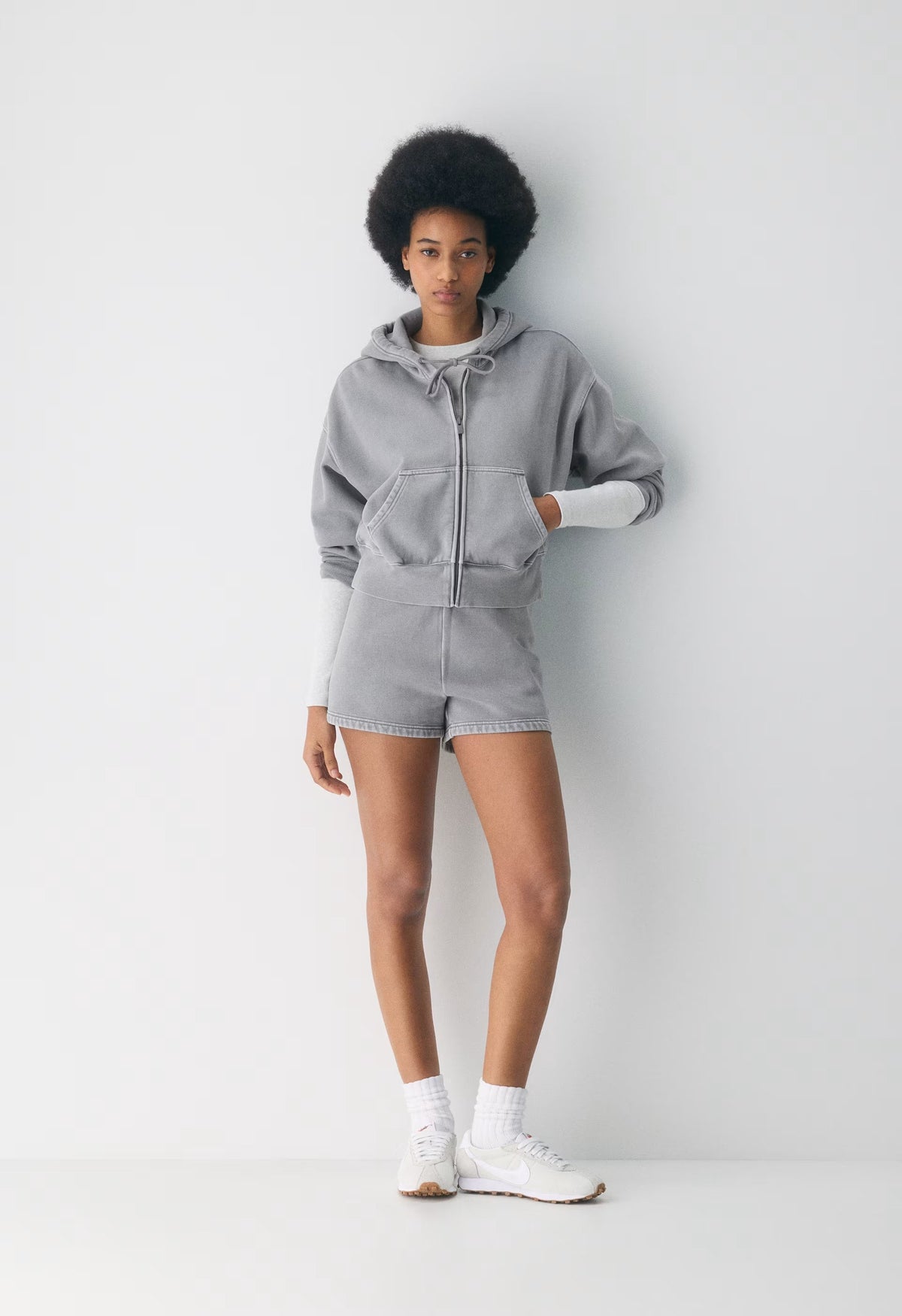 Cozy Sweatfleece Perfect Hi-Rise Mini Short - LIVED-IN RVRSTN GREY