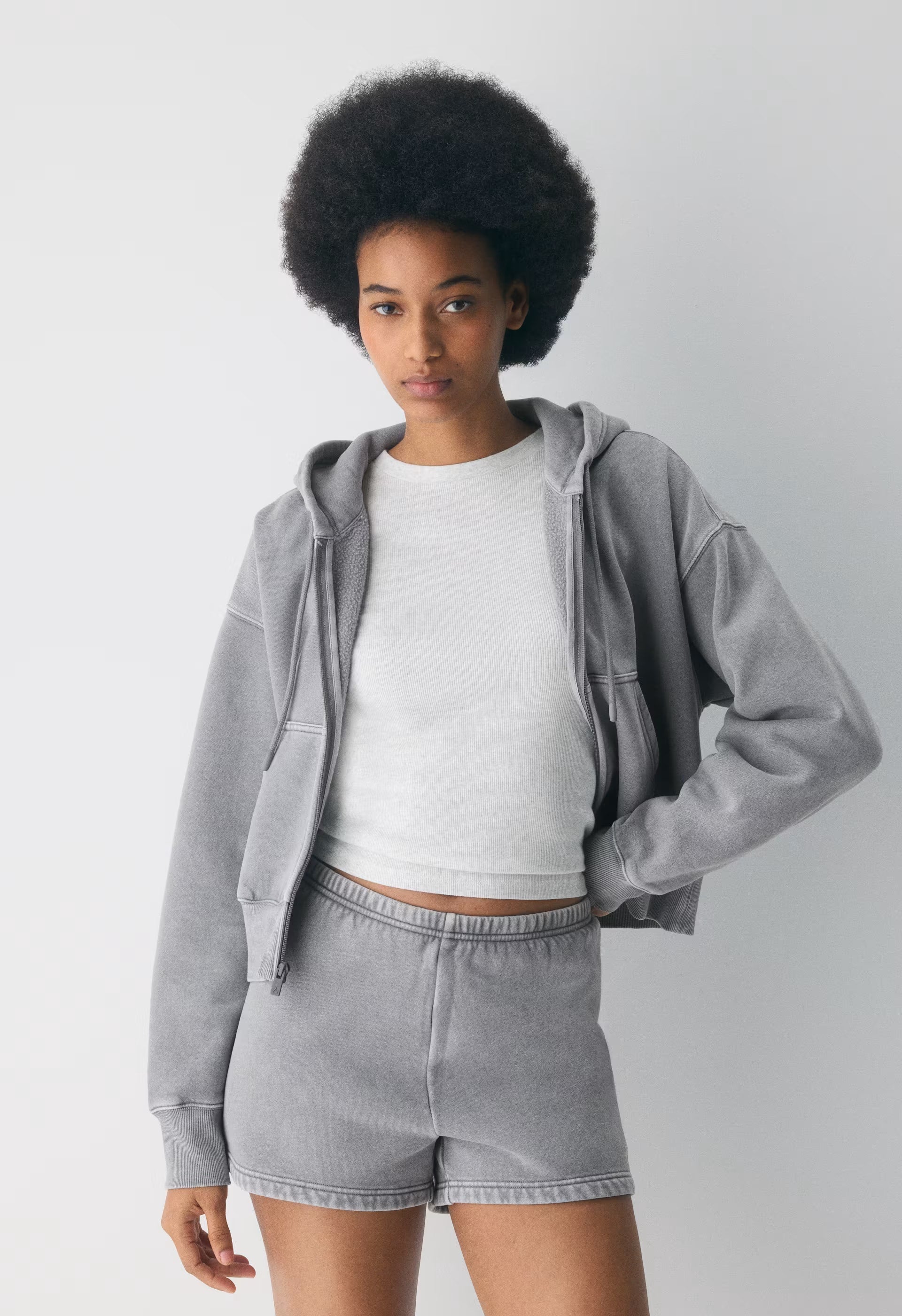 Cozy Sweatfleece Perfect Hi-Rise Mini Short - LIVED-IN RVRSTN GREY