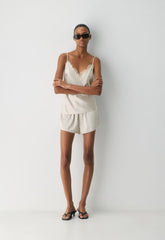 Hilltop Satin Short - METROPOLIS BEIGE
