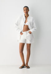 Denim Forum The Ex-Boyfriend Hi Mid-Thigh Denim Short - A LITTLE WHITE LIE