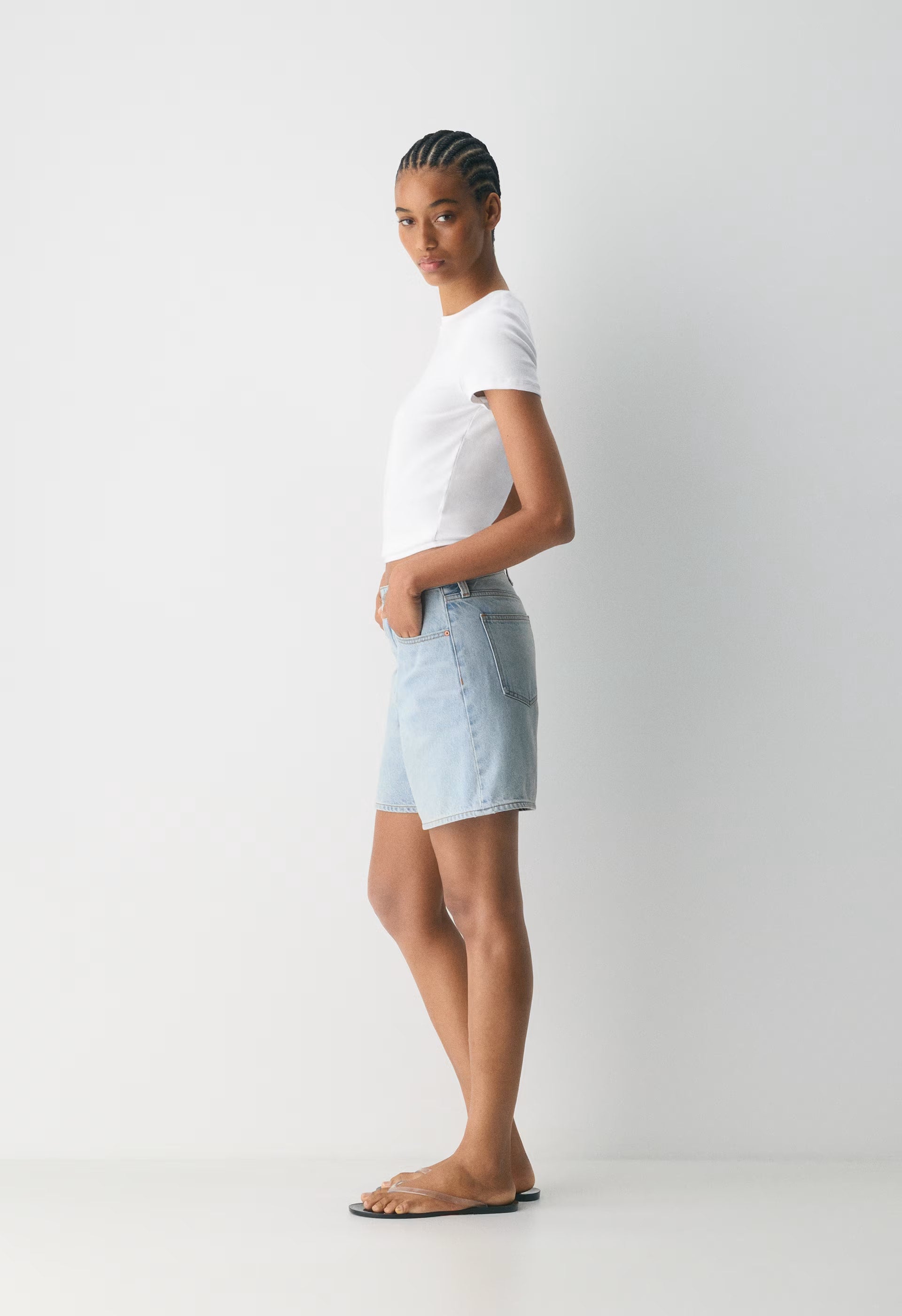 Denim Forum The ‘90s Vintage Hi Mid-Thigh Denim Short - 15 YRS BRL THR BLEU