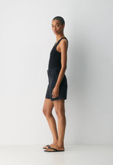 Denim Forum The ‘90s Vintage Hi Mid-Thigh Denim Short - BLACK EYELINER