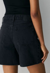 Denim Forum The ‘90s Vintage Hi Mid-Thigh Denim Short - BLACK EYELINER