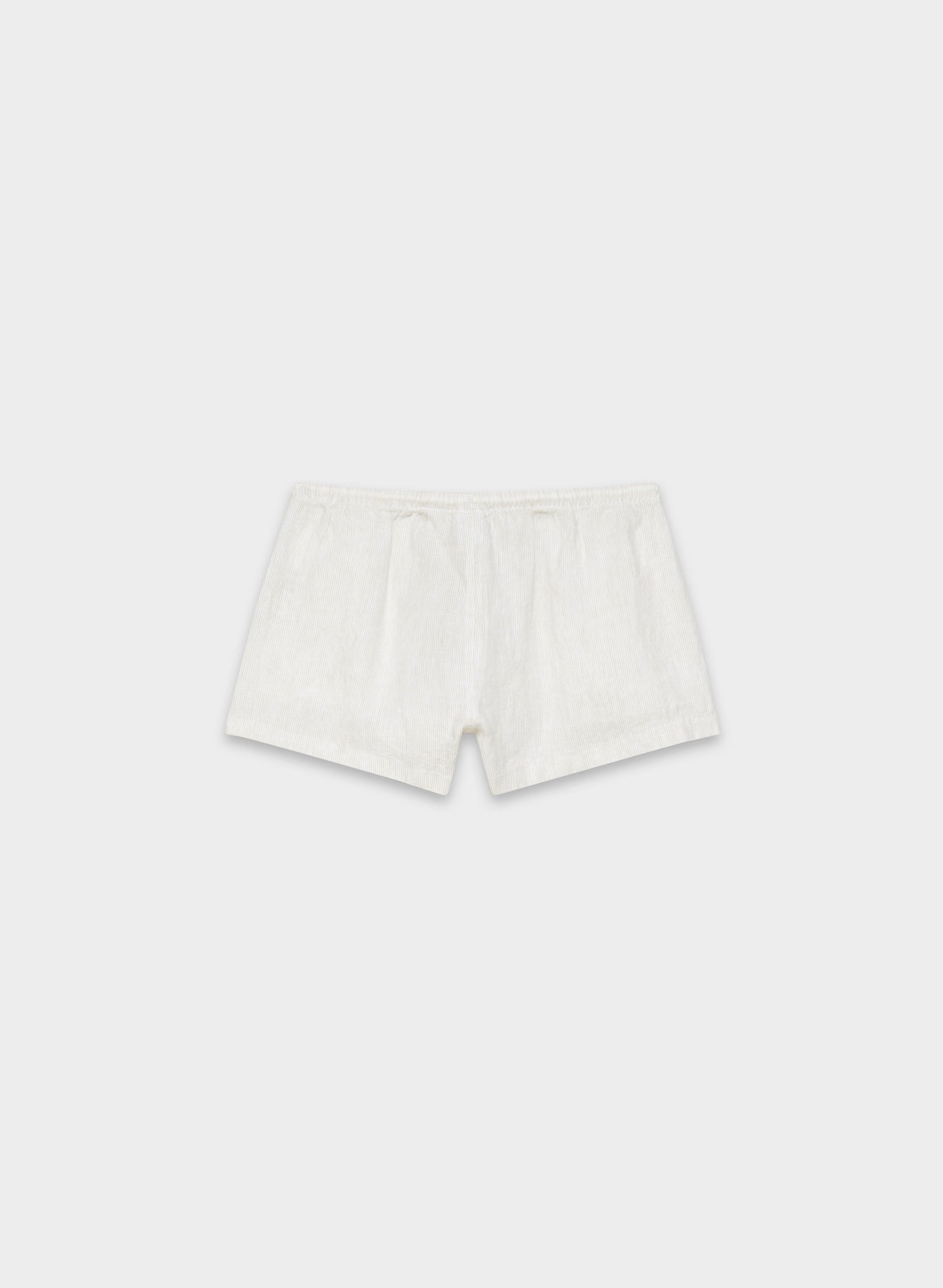Ansel Linen Short - INGD STRP W /NTRL ECRU