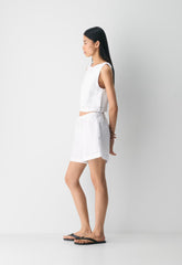The Lodge Short™ Mid-Thigh - CruiseLinen™ - WHITE/BLACK