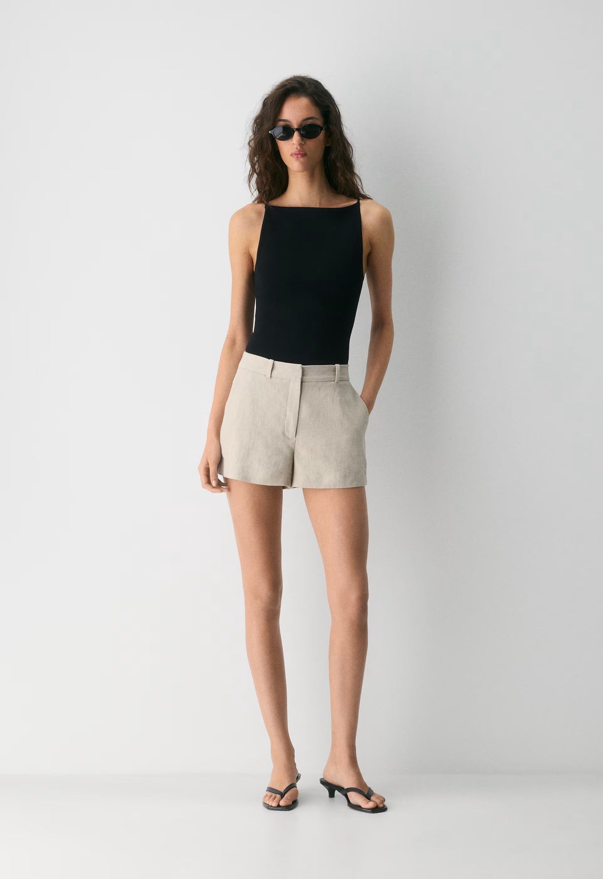 New Agency Mini Short - PowerLinen™ - UNDYED DARK ECRU