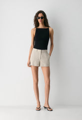 New Agency Mini Short - PowerLinen™ - UNDYED DARK ECRU