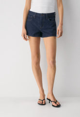 Denim Forum Alyssa Mid-Rise Mini Denim Short - NO-STRESS DARK BLUE