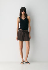 The Lodge Short™ Satin Mini - RICH MOCHA BROWN