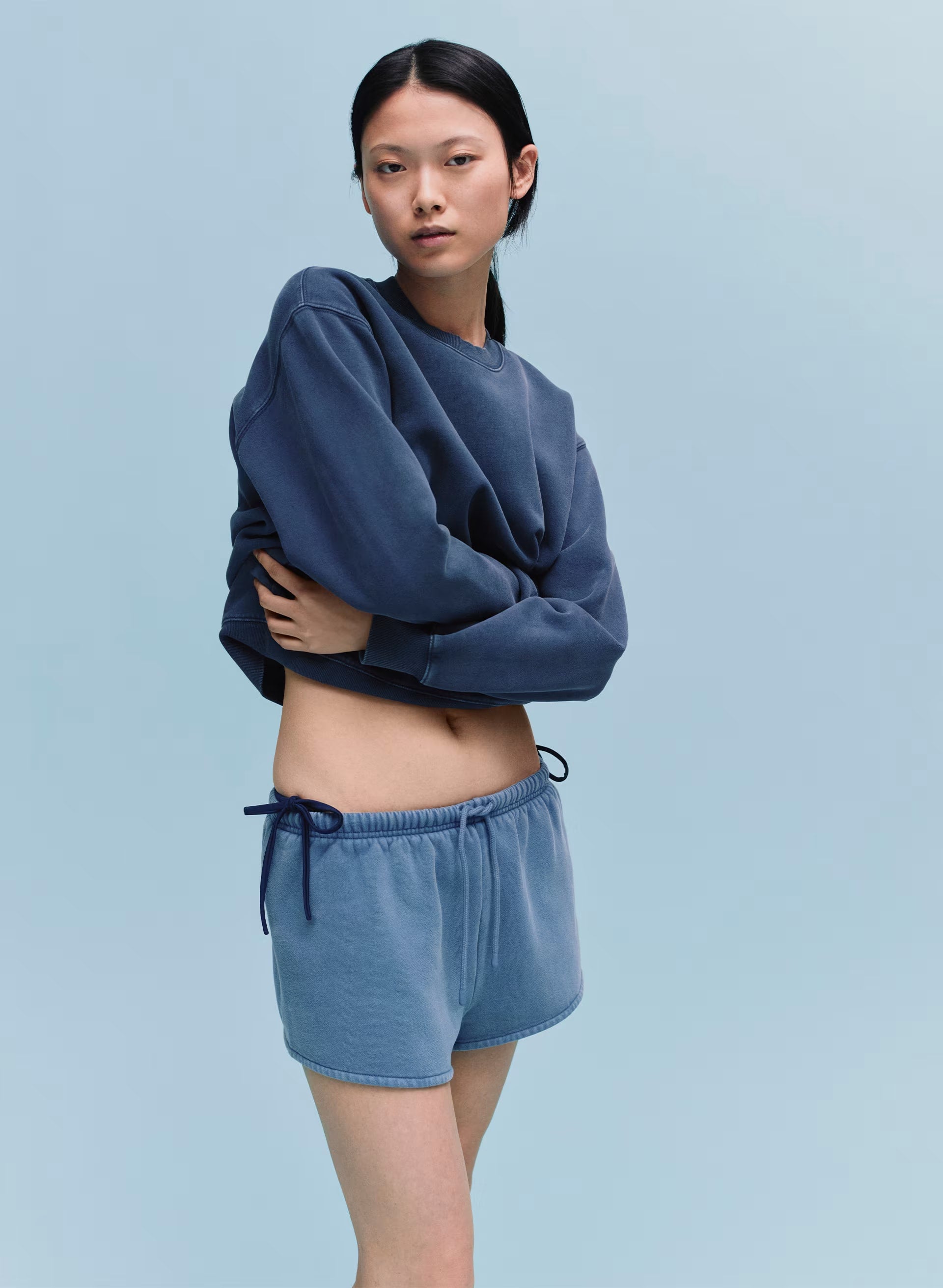 Cozy Sweatfleece Mega Flutter™ Micro Short - NO-STRESS LIGHT BLUE