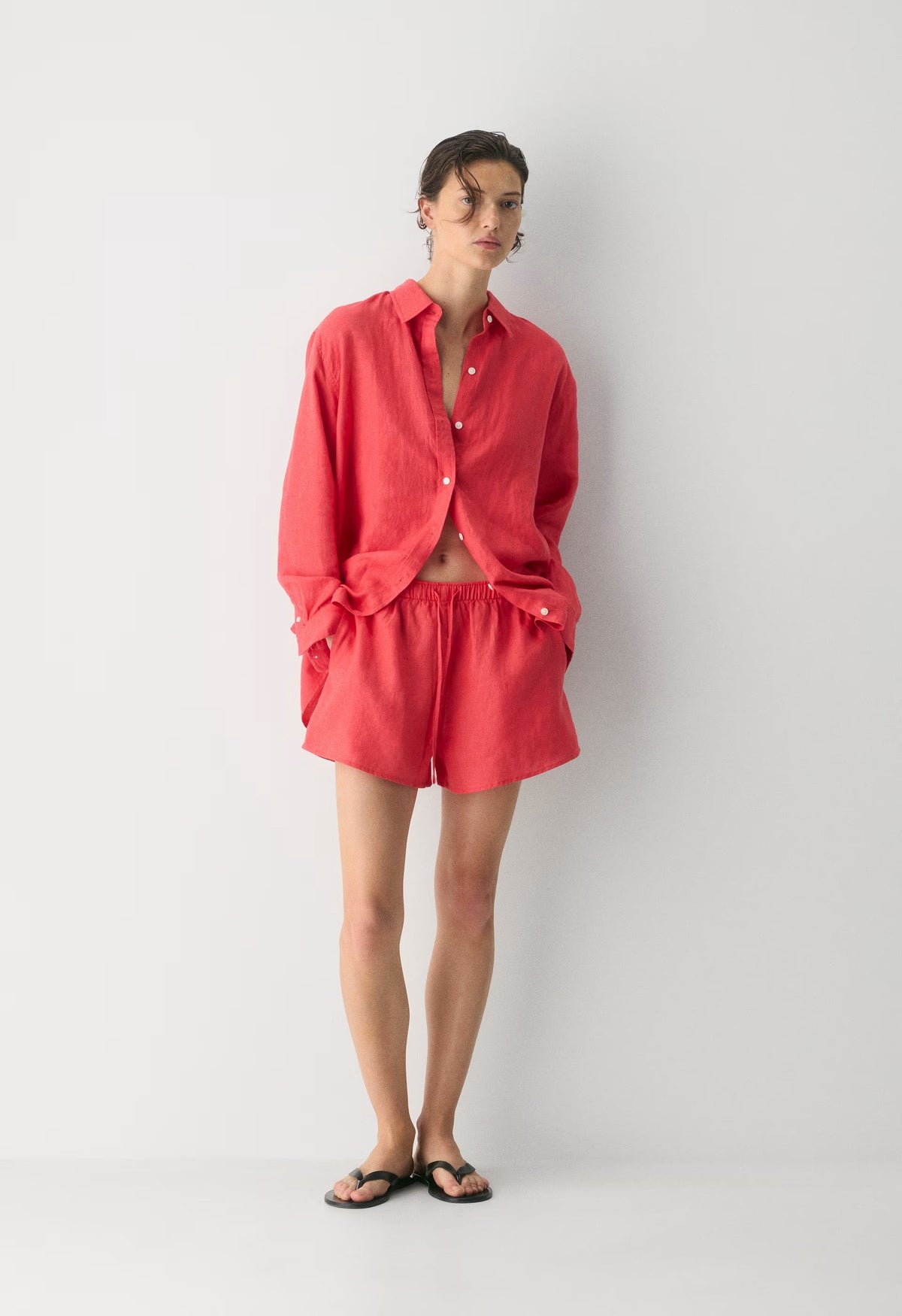 Sail Linen Short - CHERRY RED