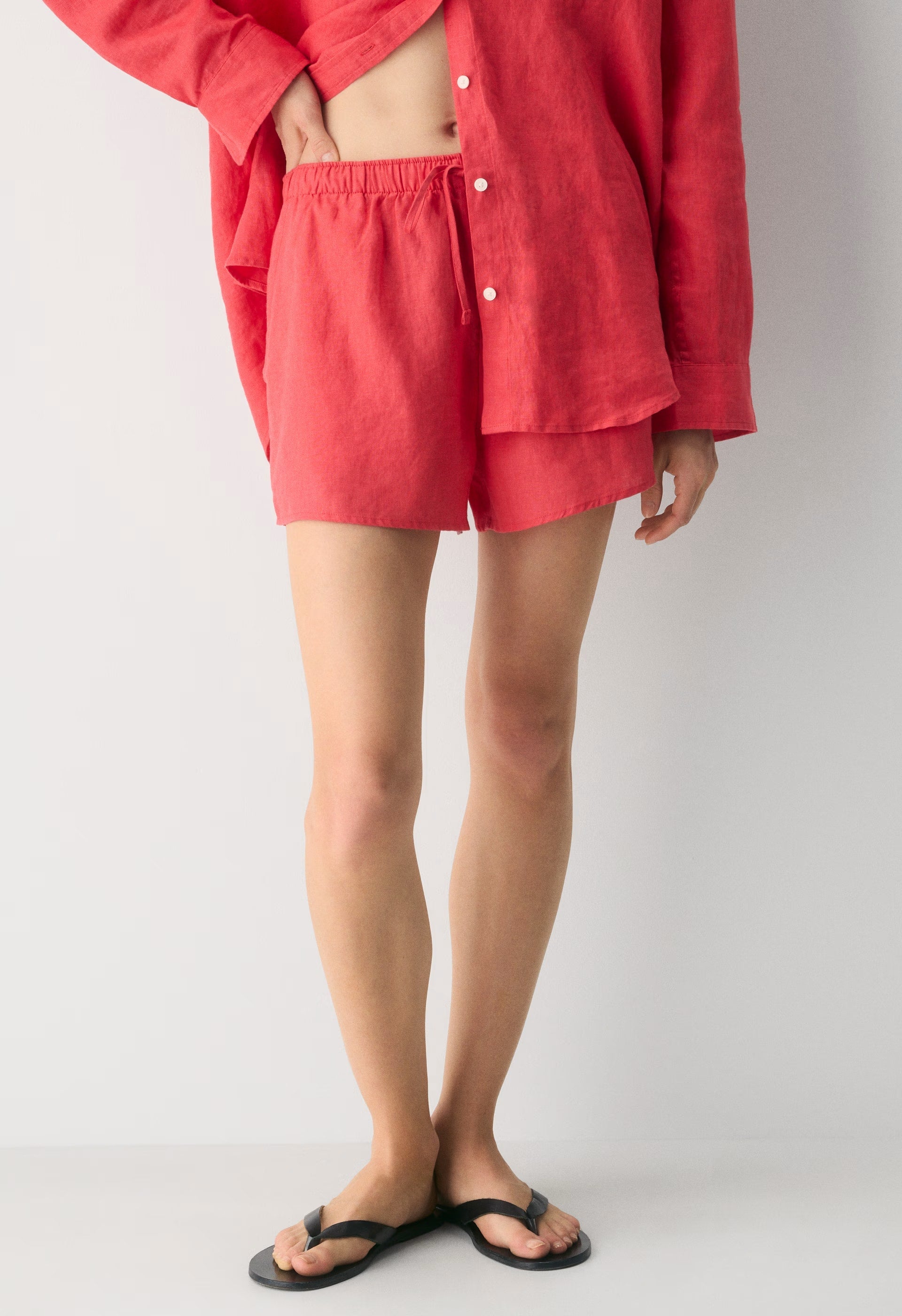 Sail Linen Short - CHERRY RED