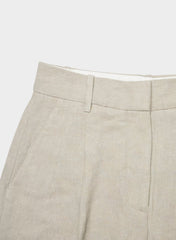 The Effortless Short™ Long - PowerLinen™ - UNDYED DARK ECRU