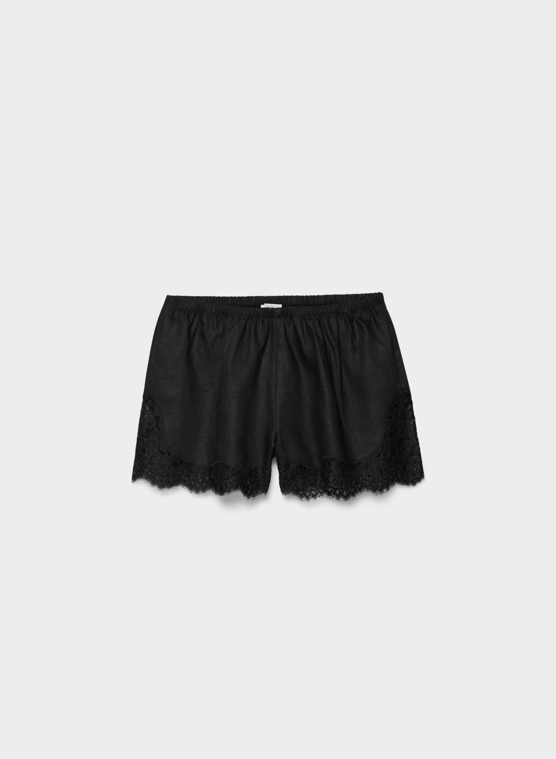 Whimsy Linen Short - BLACK/BLACK