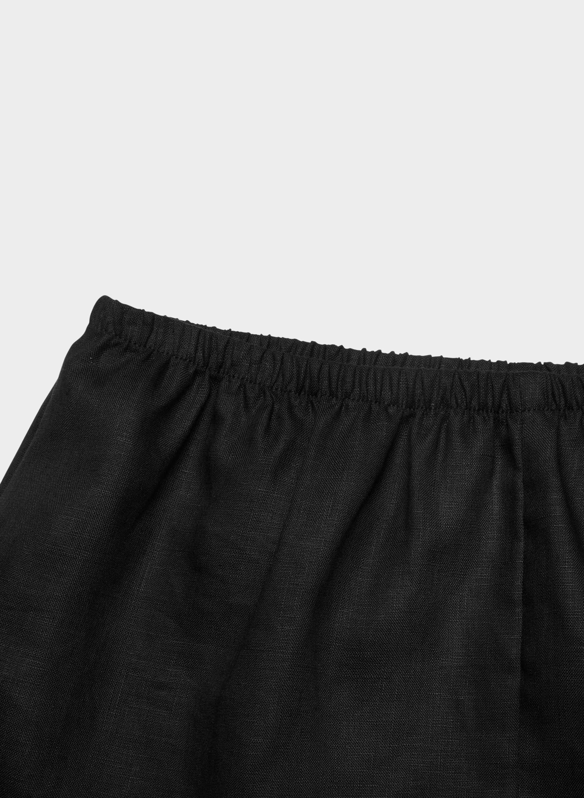 Whimsy Linen Short - BLACK/BLACK