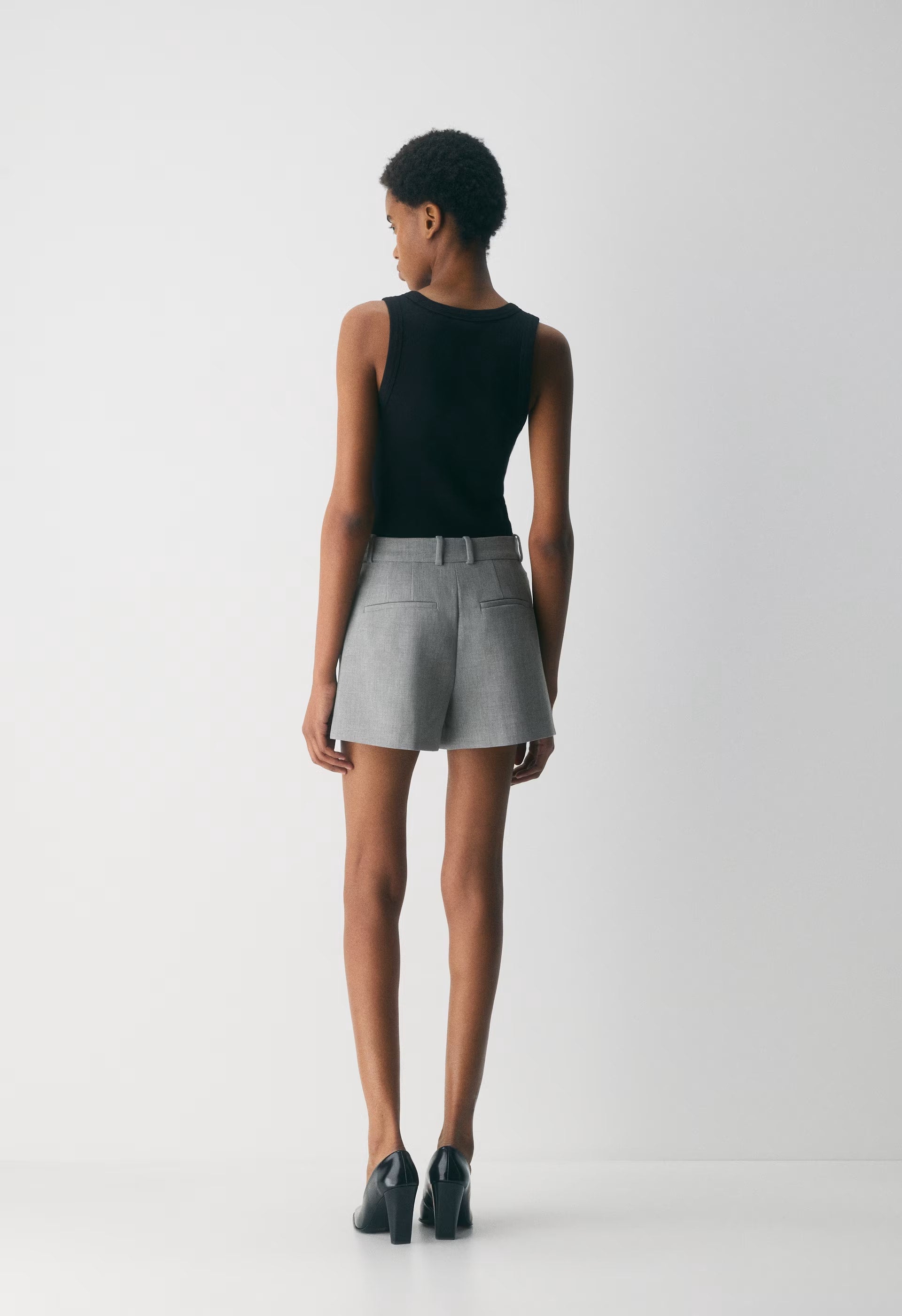 Pleated Mini Short - Eversential™ - HEATHER DARK GREY