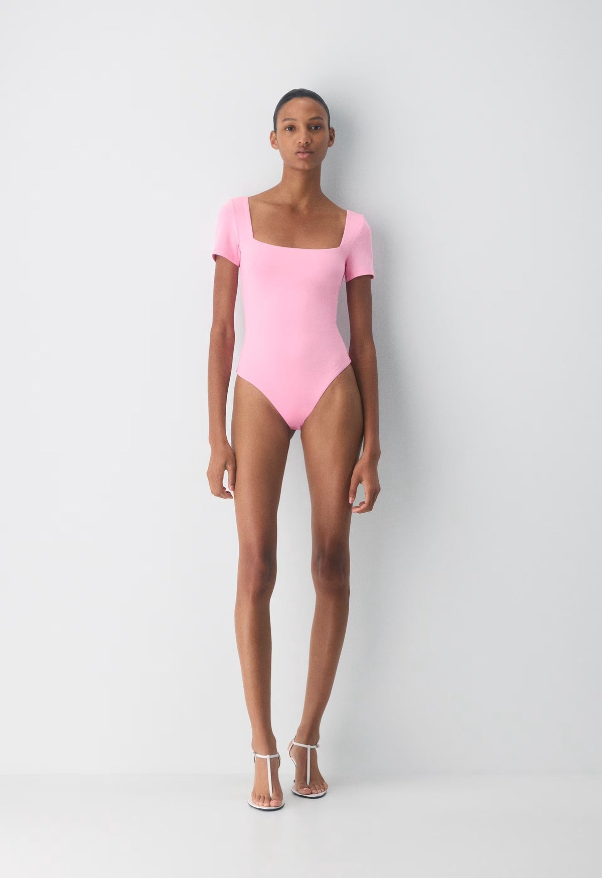 Original Contour Manner Squareneck Bodysuit - JELLYBEAN PINK