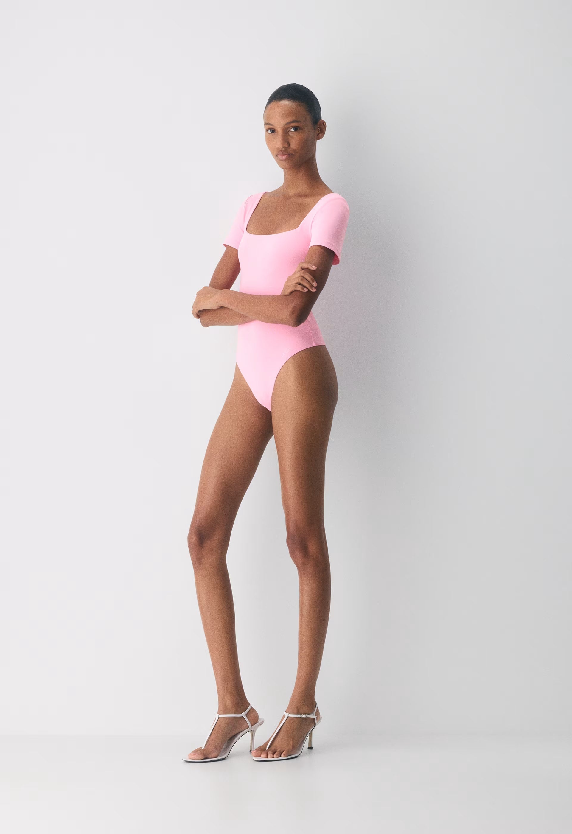 Original Contour Manner Squareneck Bodysuit - JELLYBEAN PINK