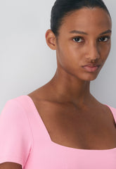 Original Contour Manner Squareneck Bodysuit - JELLYBEAN PINK