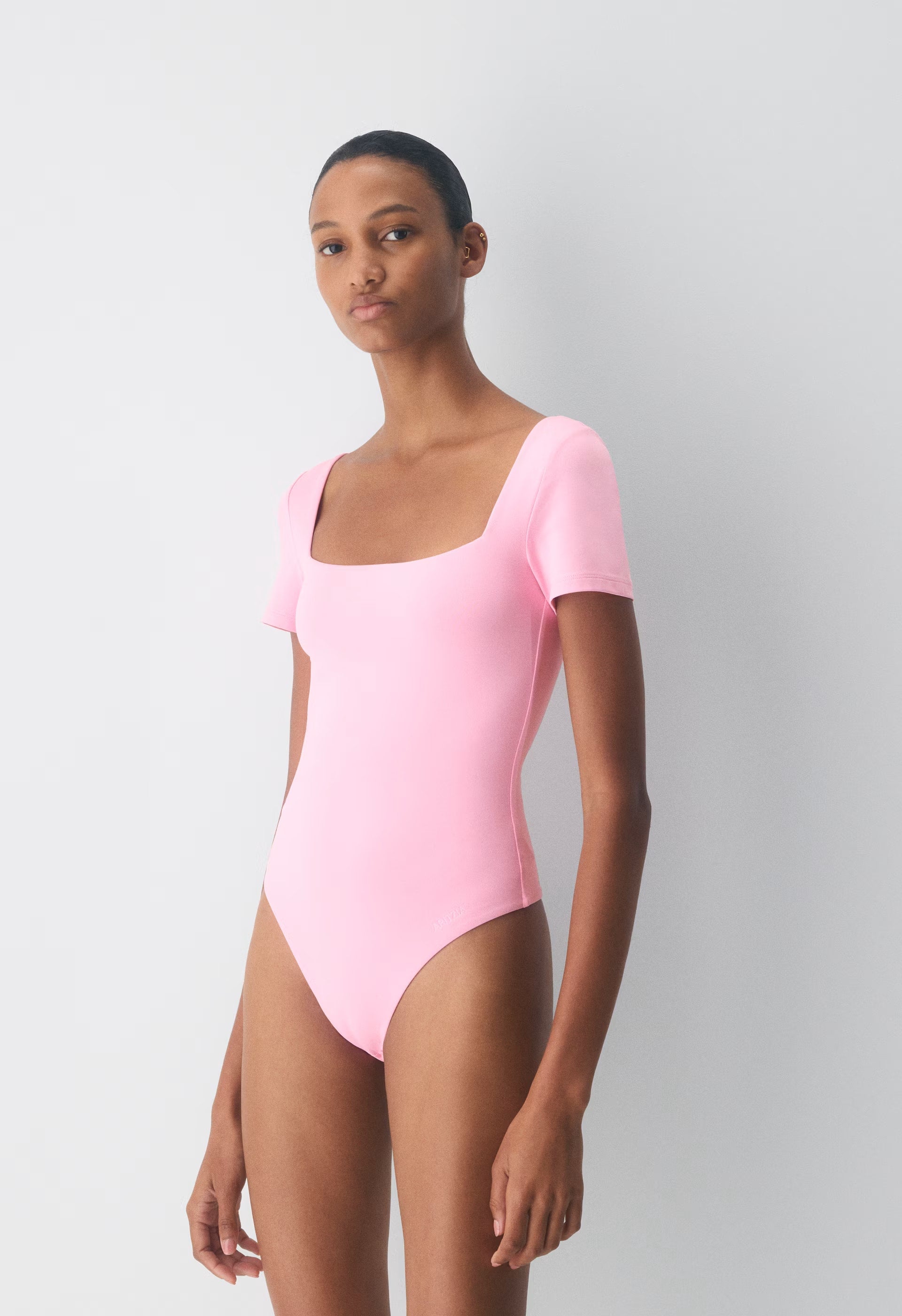 Original Contour Manner Squareneck Bodysuit - JELLYBEAN PINK