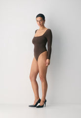 Original Contour Headway Squareneck Bodysuit - RICH MOCHA BROWN