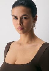 Original Contour Headway Squareneck Bodysuit - RICH MOCHA BROWN