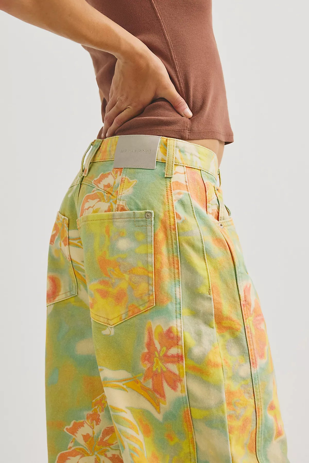 We The Free Good Luck Printed Barrel Jeans