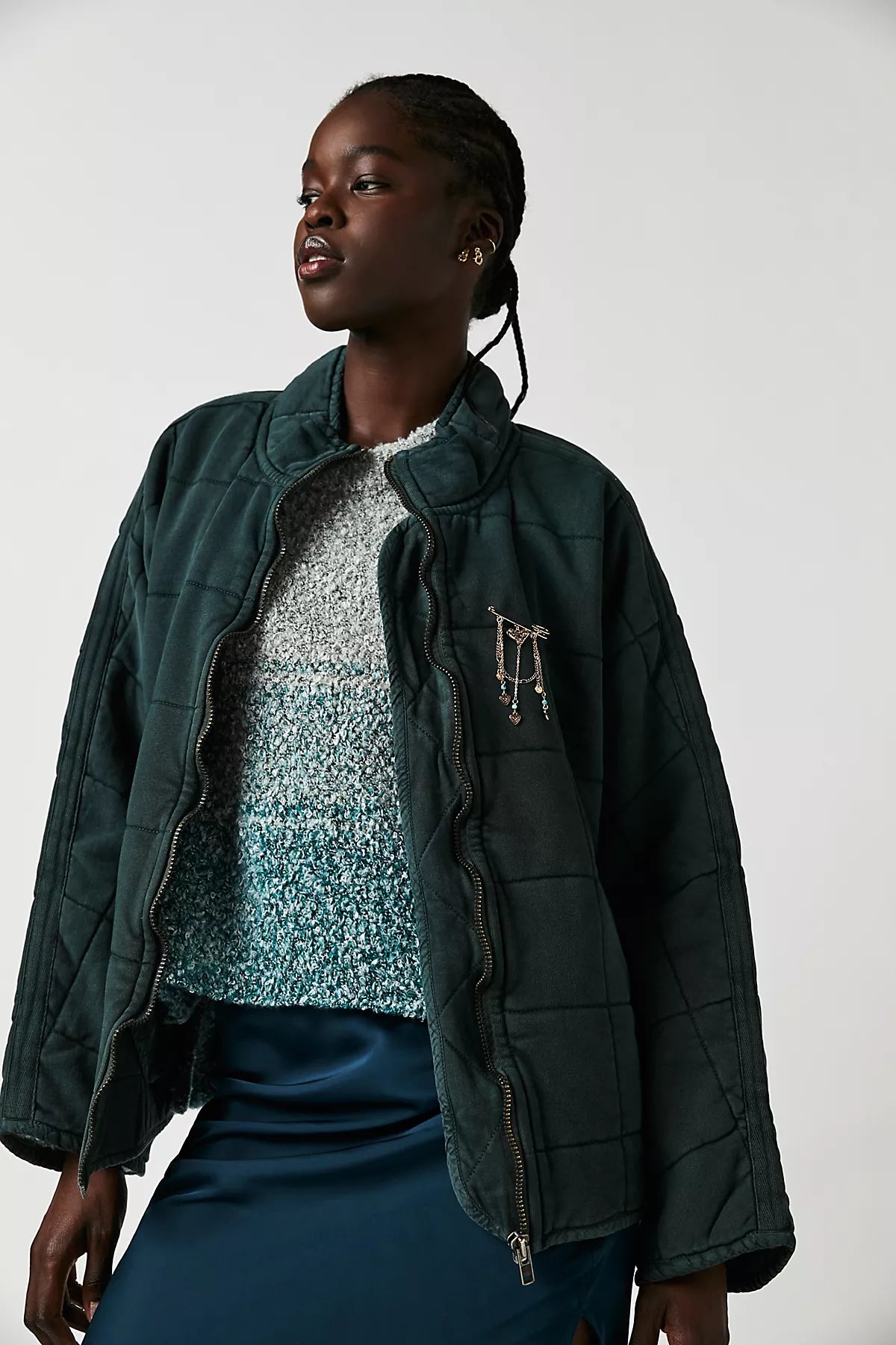 Dolman Quilted Knit Jacket