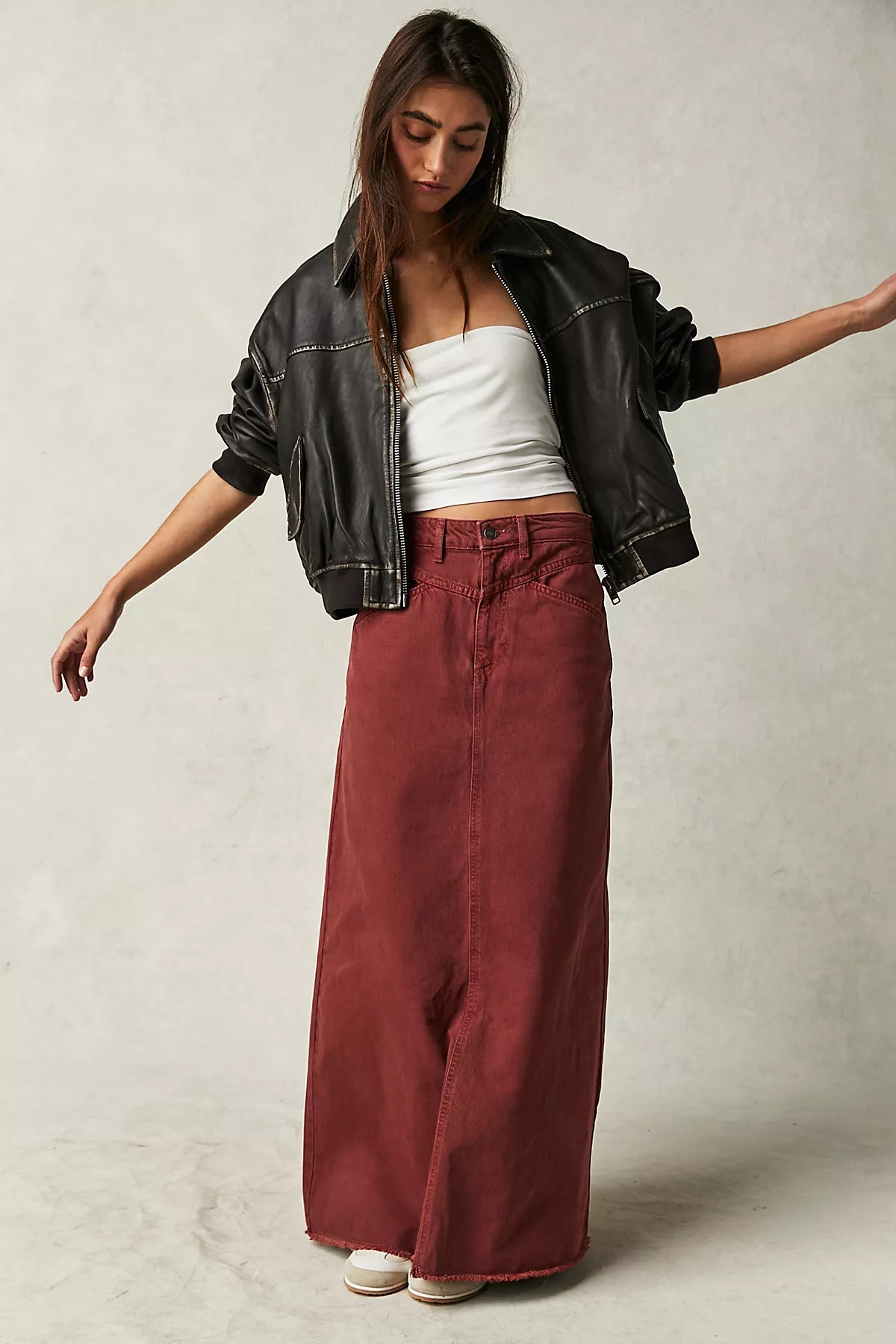 We The Free Come As You Are Denim Maxi Skirt