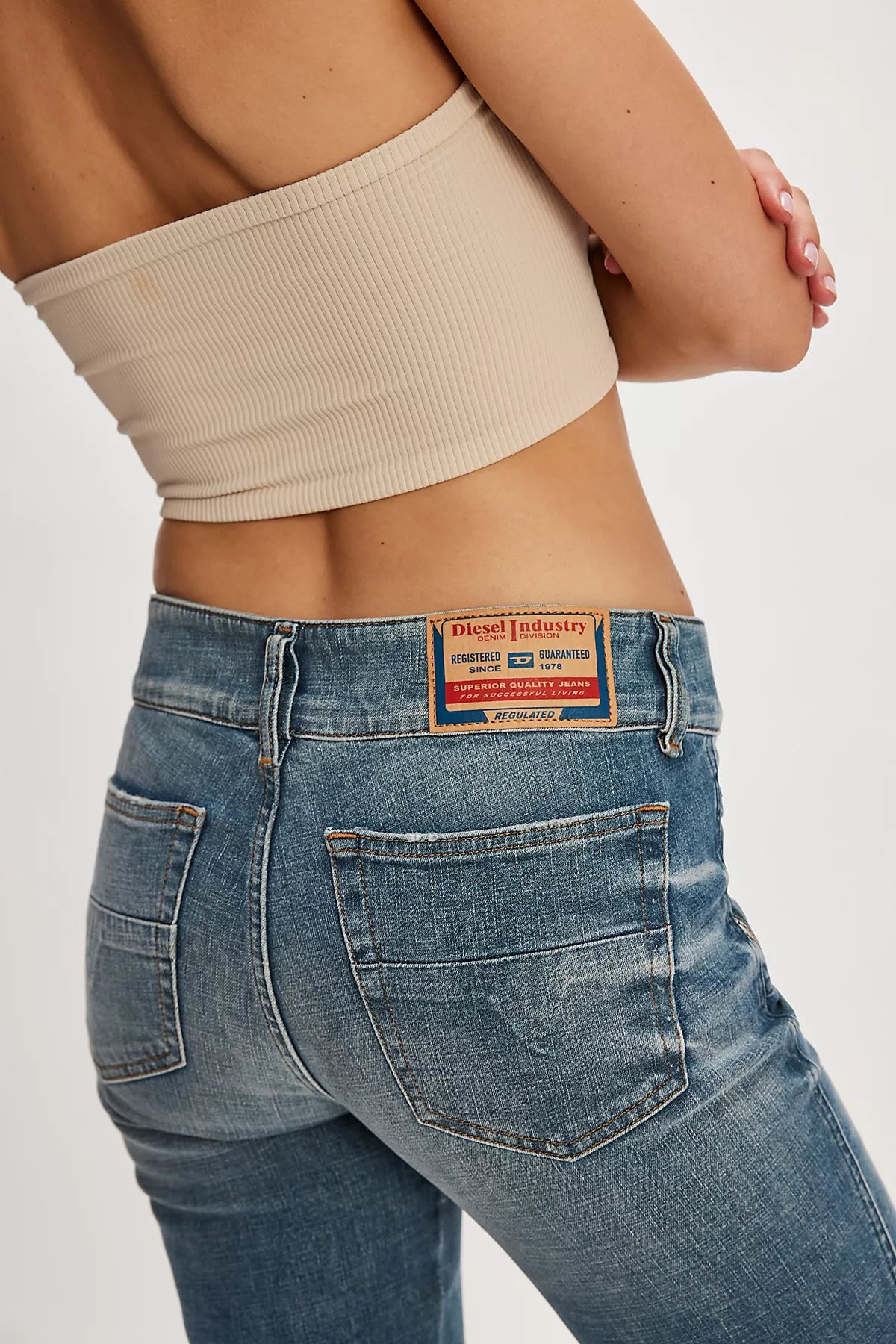 Diesel D-Hush Low-Rise Flare Jeans