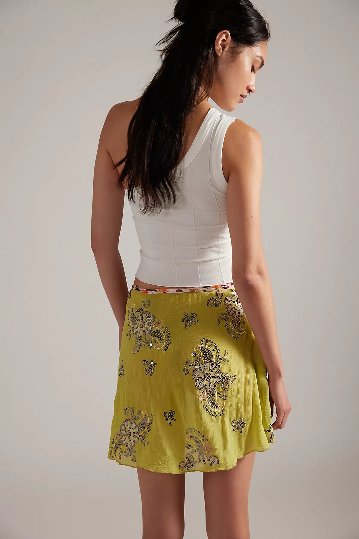 Front and Center Mini Slip Skirt