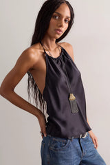 DONNI. The Silk Halter Top