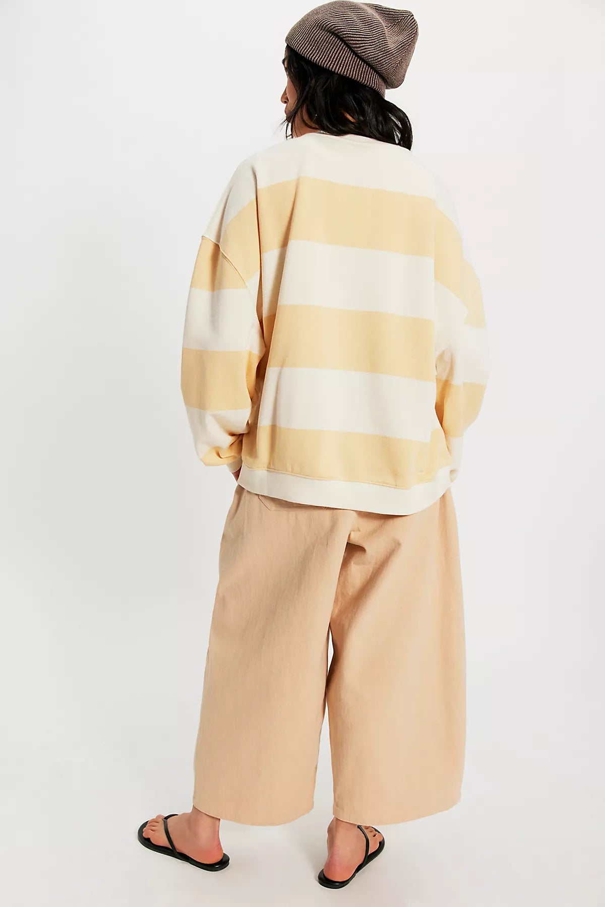 We The Free Classic Striped Oversized Crewneck