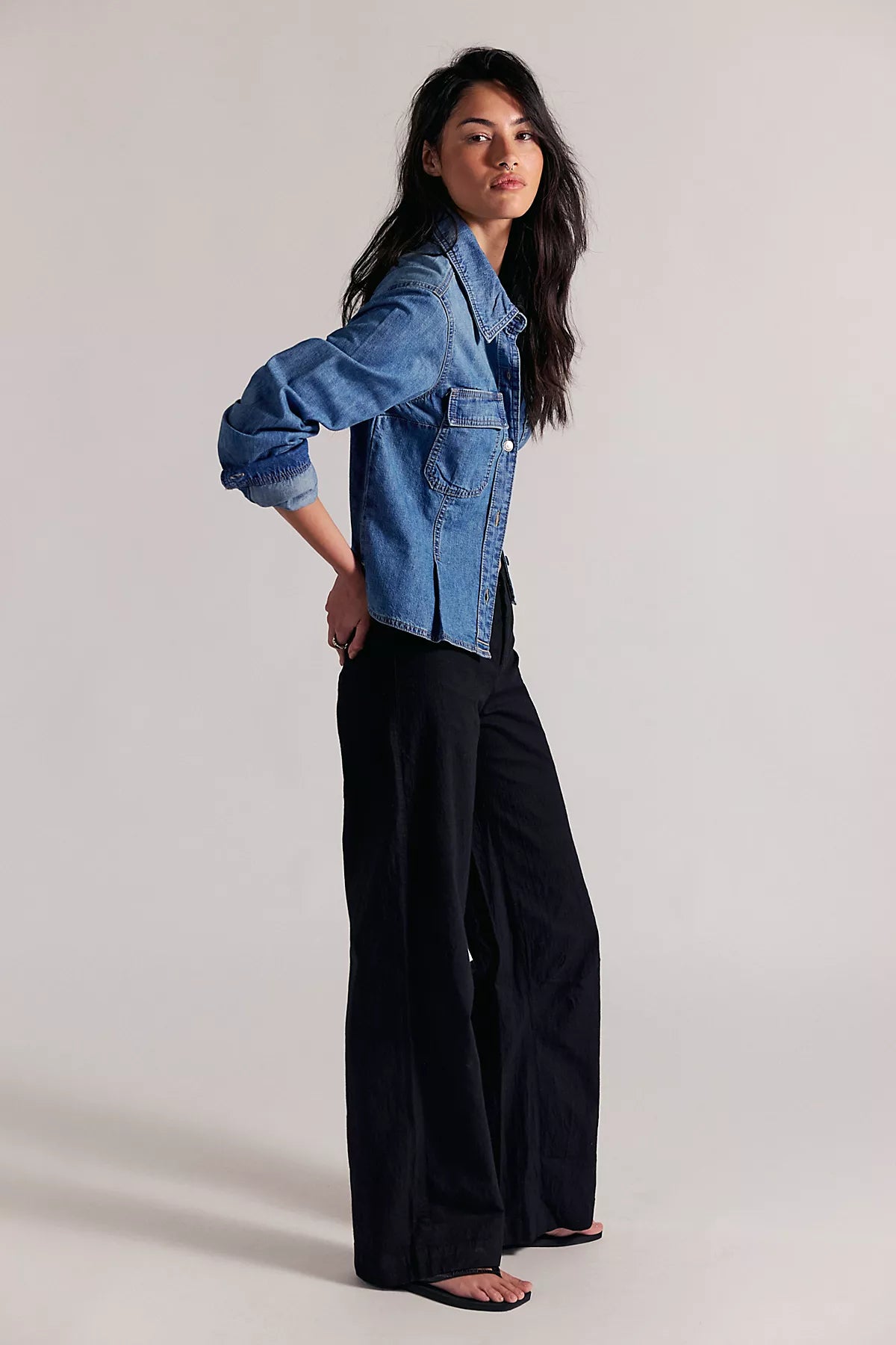 Time Flies Low-Rise Clean Solid Trousers