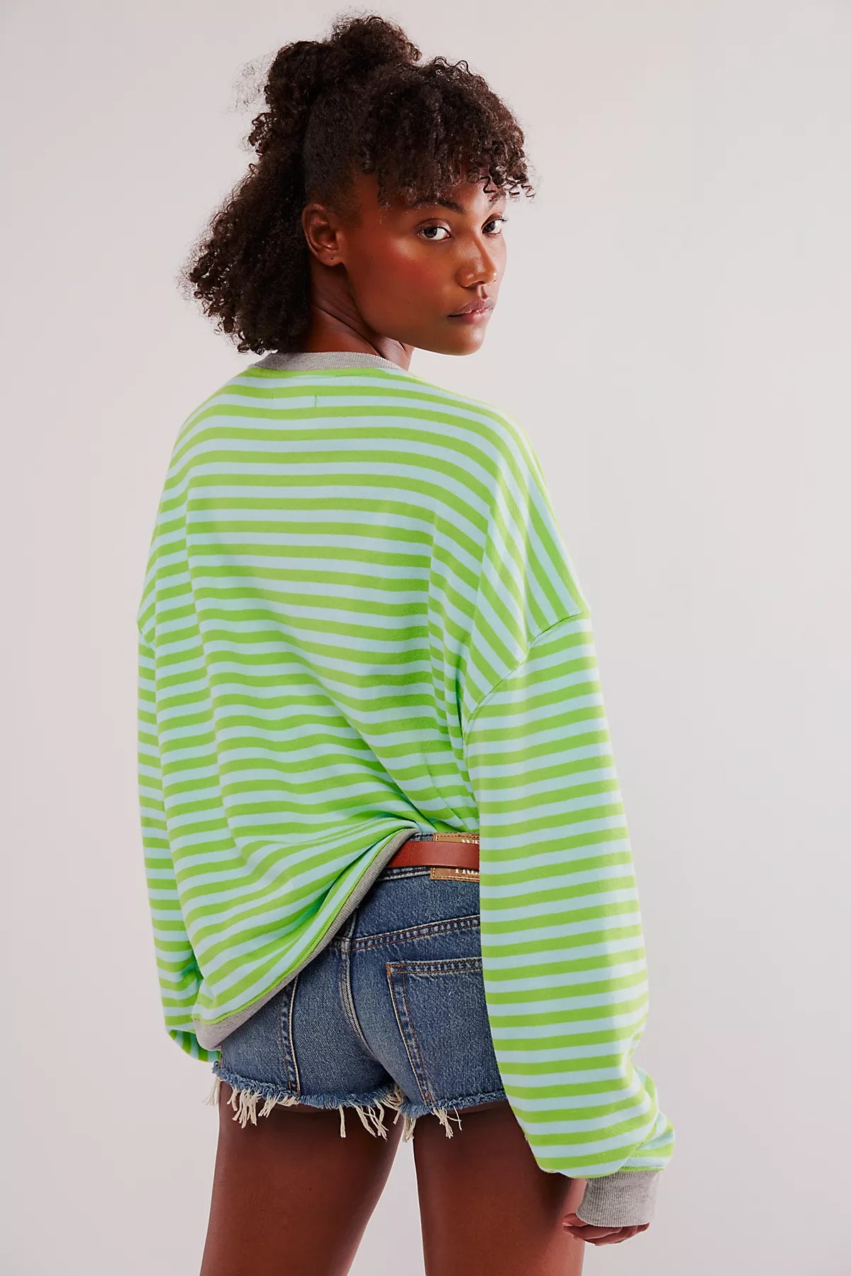 We The Free Classic Striped Oversized Crewneck