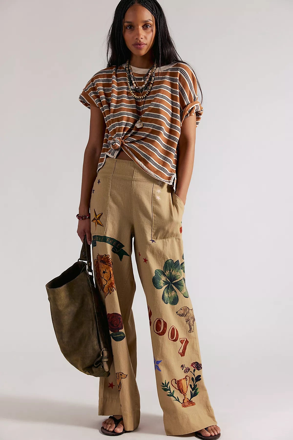 We The Free Breezy Printed Denim Pull-On Jeans