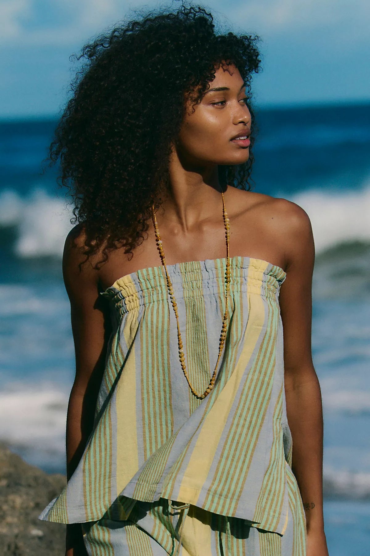 Corfu Striped Cotton-Linen Set