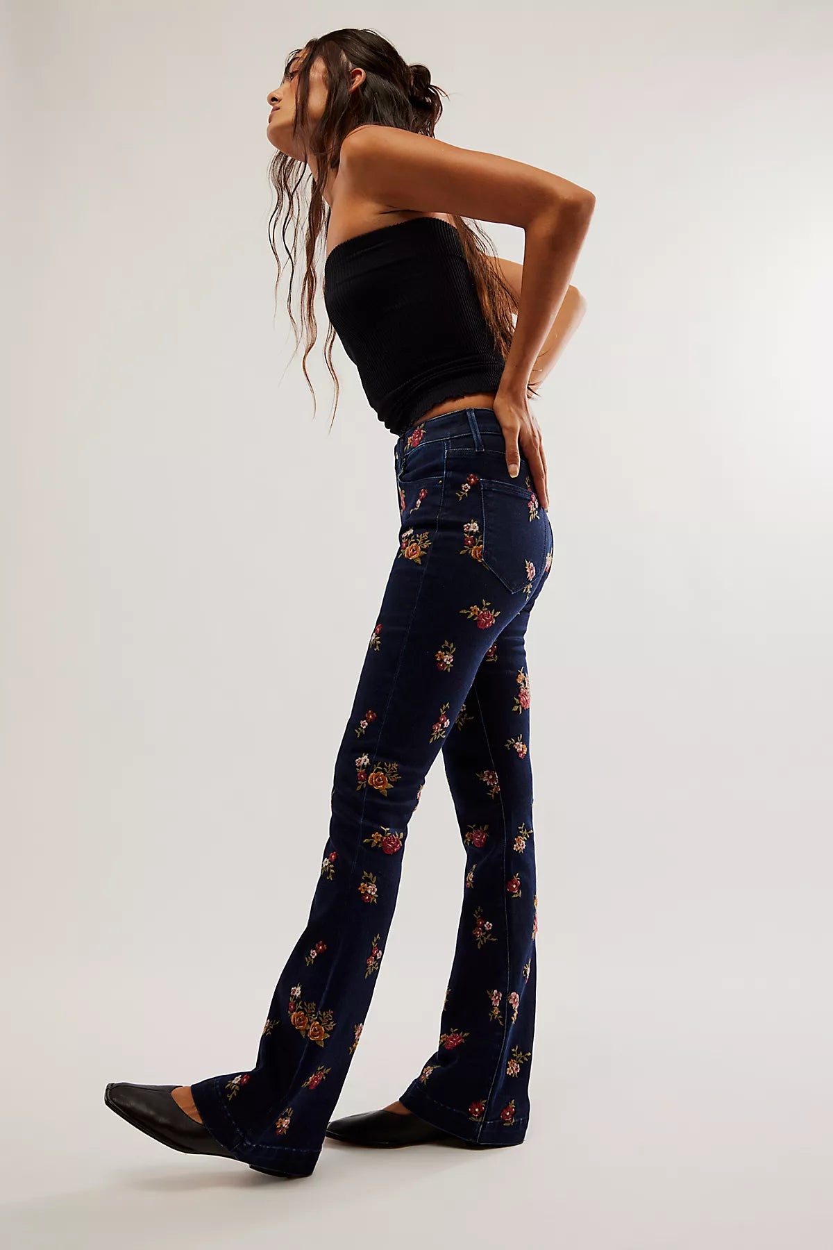 Driftwood Wyatt Embroidered Flare Jeans