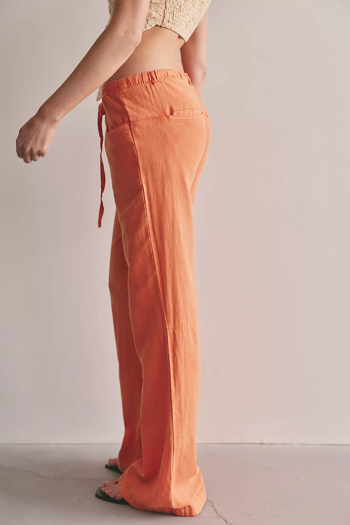 Break The Ice Linen Slouch Flare Pants