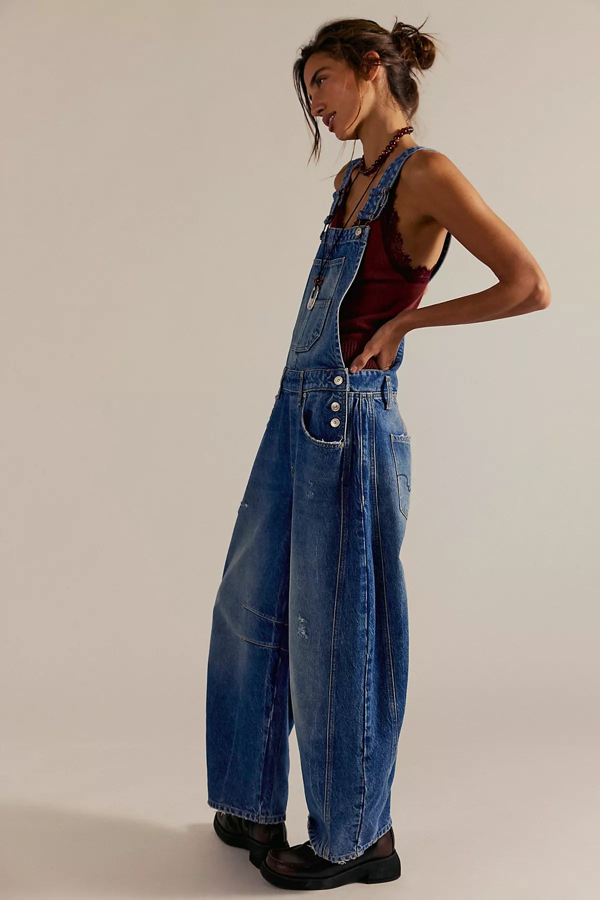 We The Free Good Luck Barrel Overalls