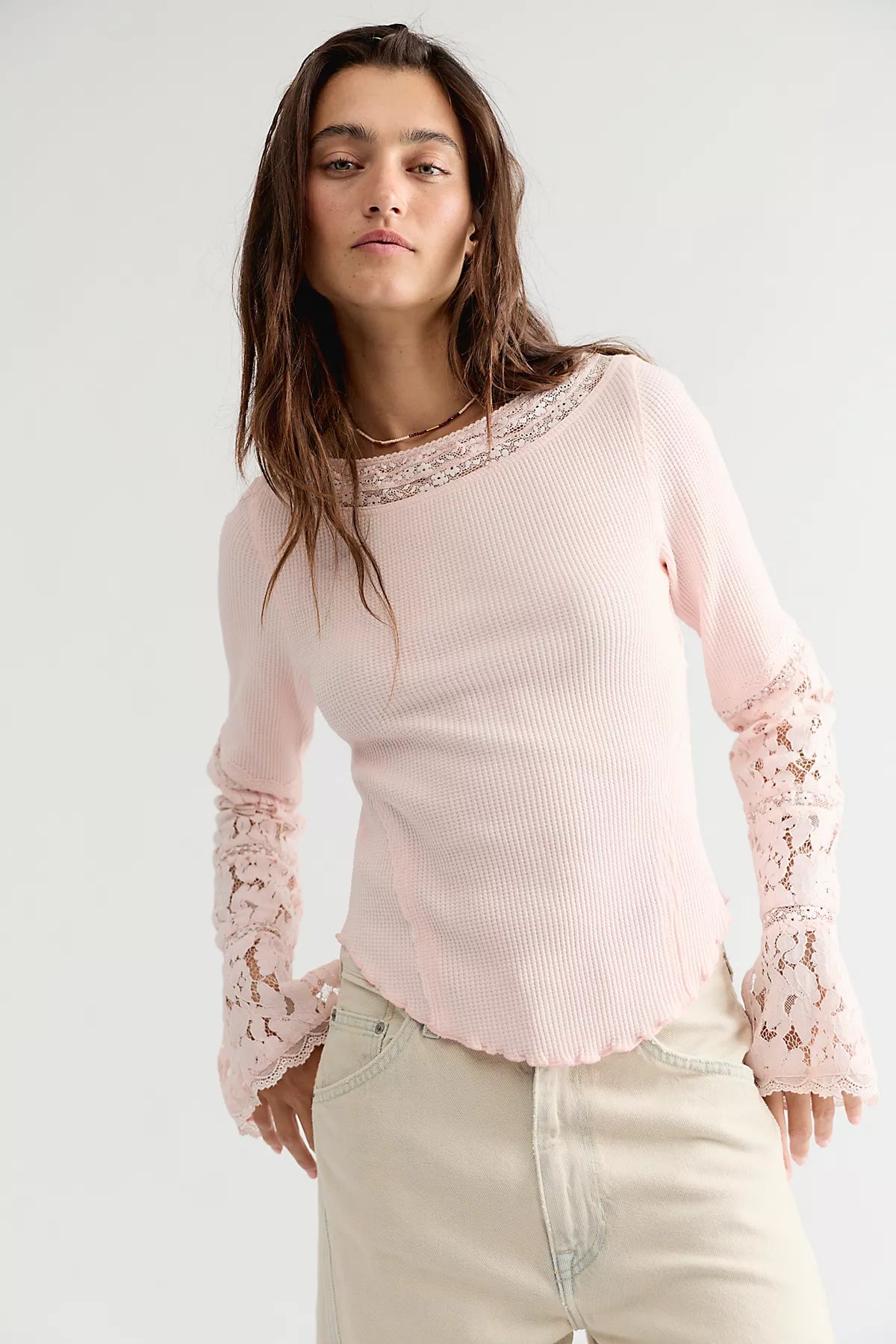 Amber Lace Cuff Long Sleeve Top