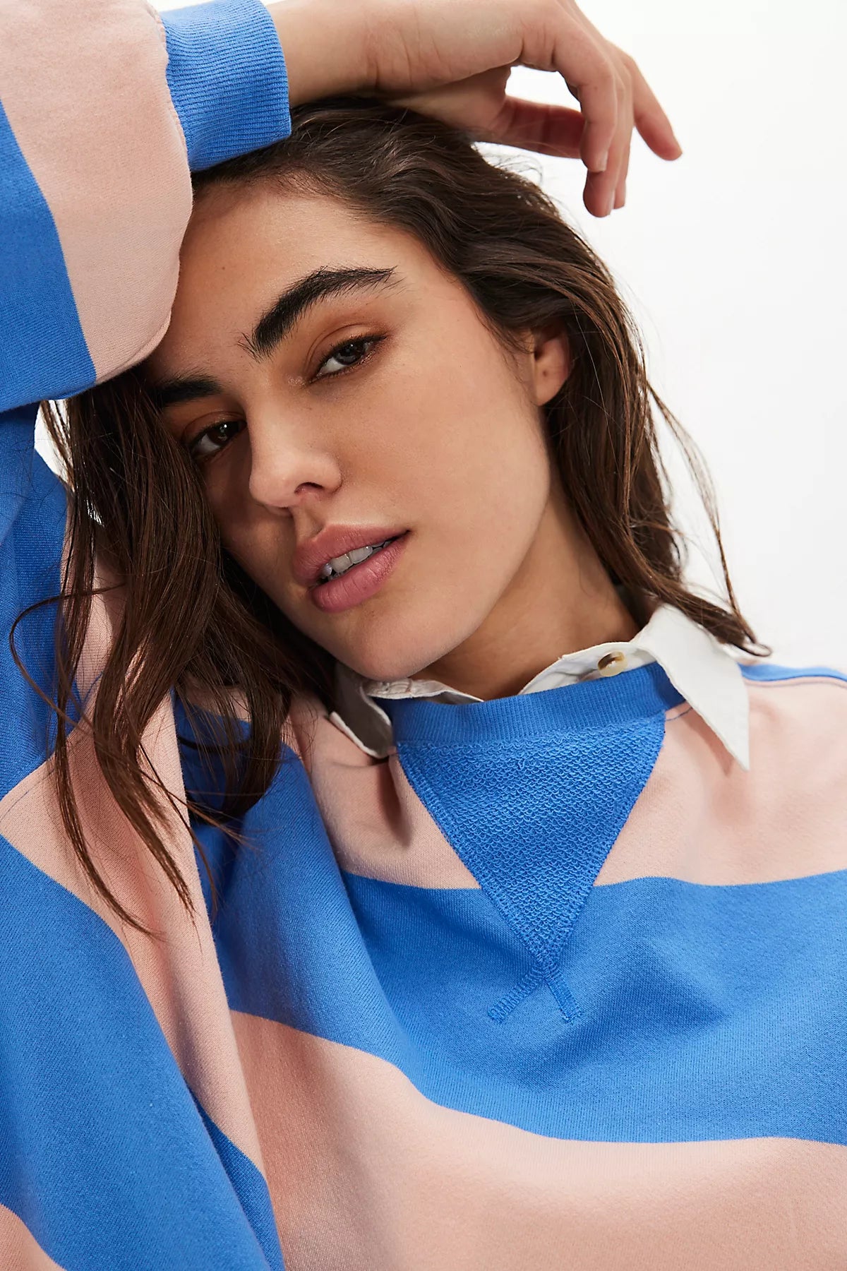 We The Free Classic Striped Oversized Crewneck