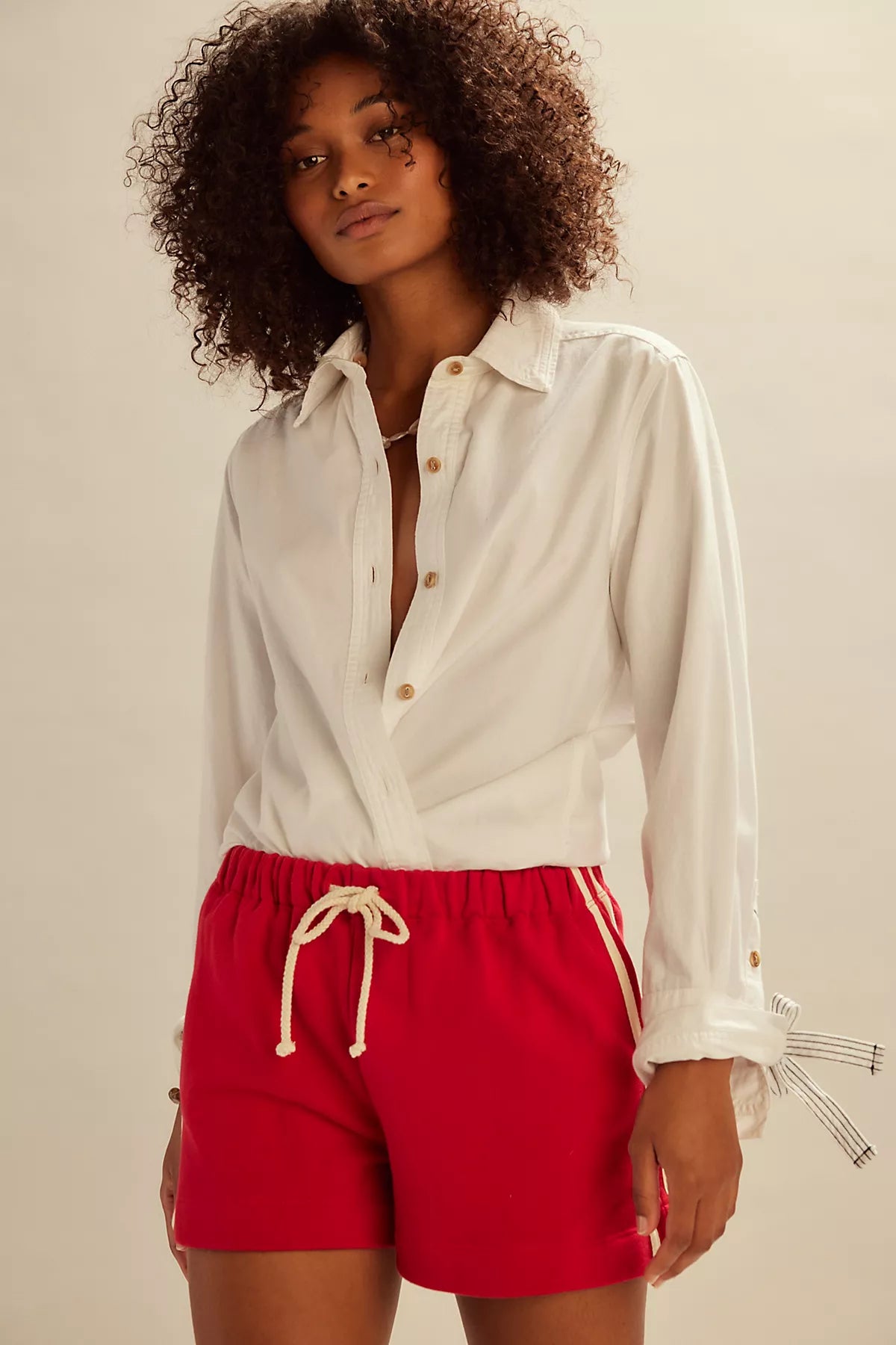 DONNI. The Stripe Eco-Terry Shorts