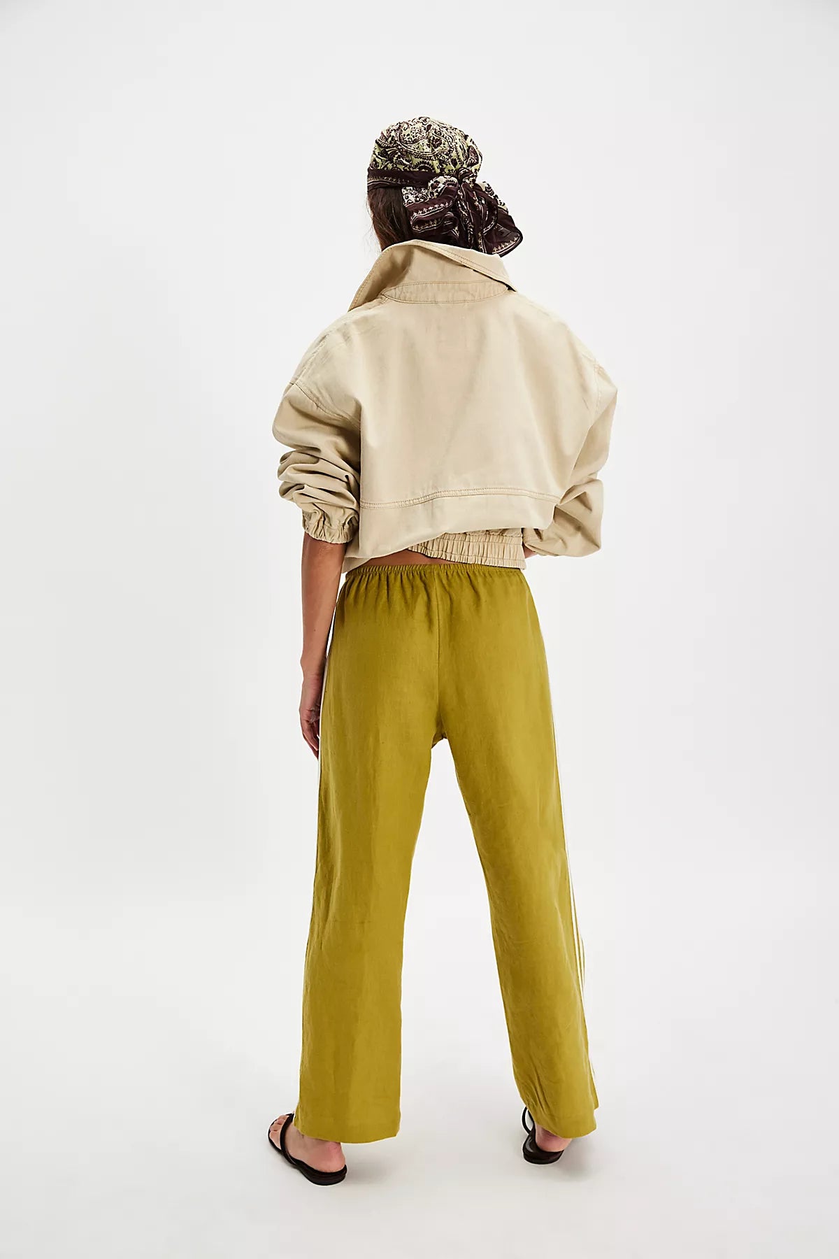 DONNI. The Linen Stripe Crop Pants