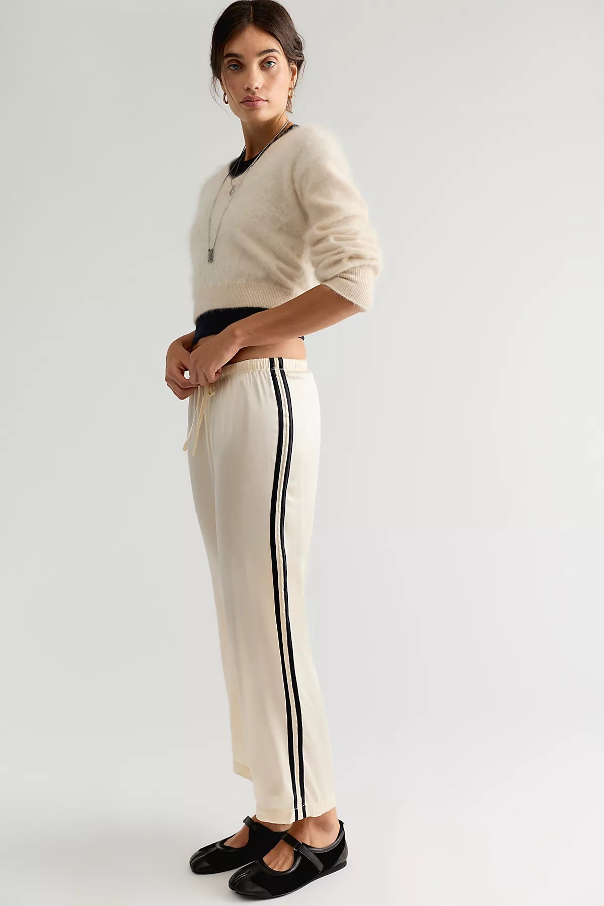 DONNI. The Silk Stripe Crop Pants