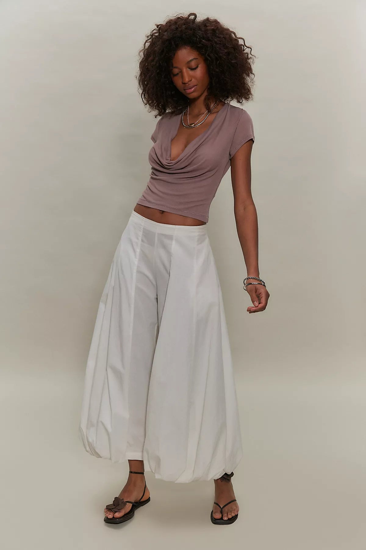 Air Sign Cowl-Neck Tee